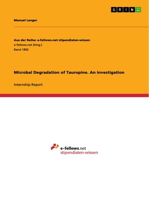 cover image of Microbal Degradation of Tauropine. an investigation